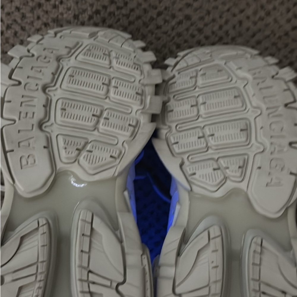 Balenciaga Gray and Blue Sole Sneakers